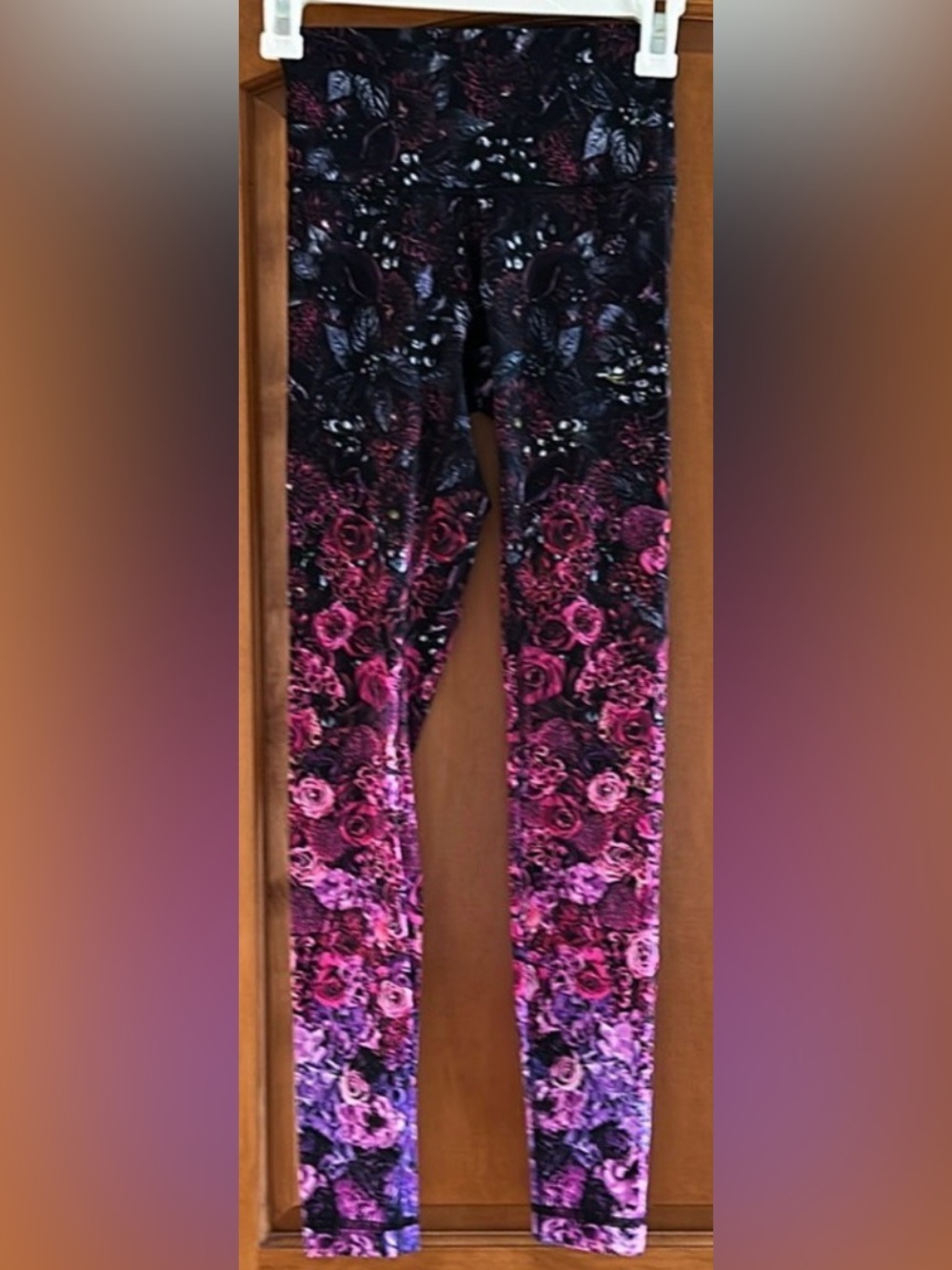 Lululemon Wunder Under High Rise Nulux Tights 27” Purple Floral Fits Size 4